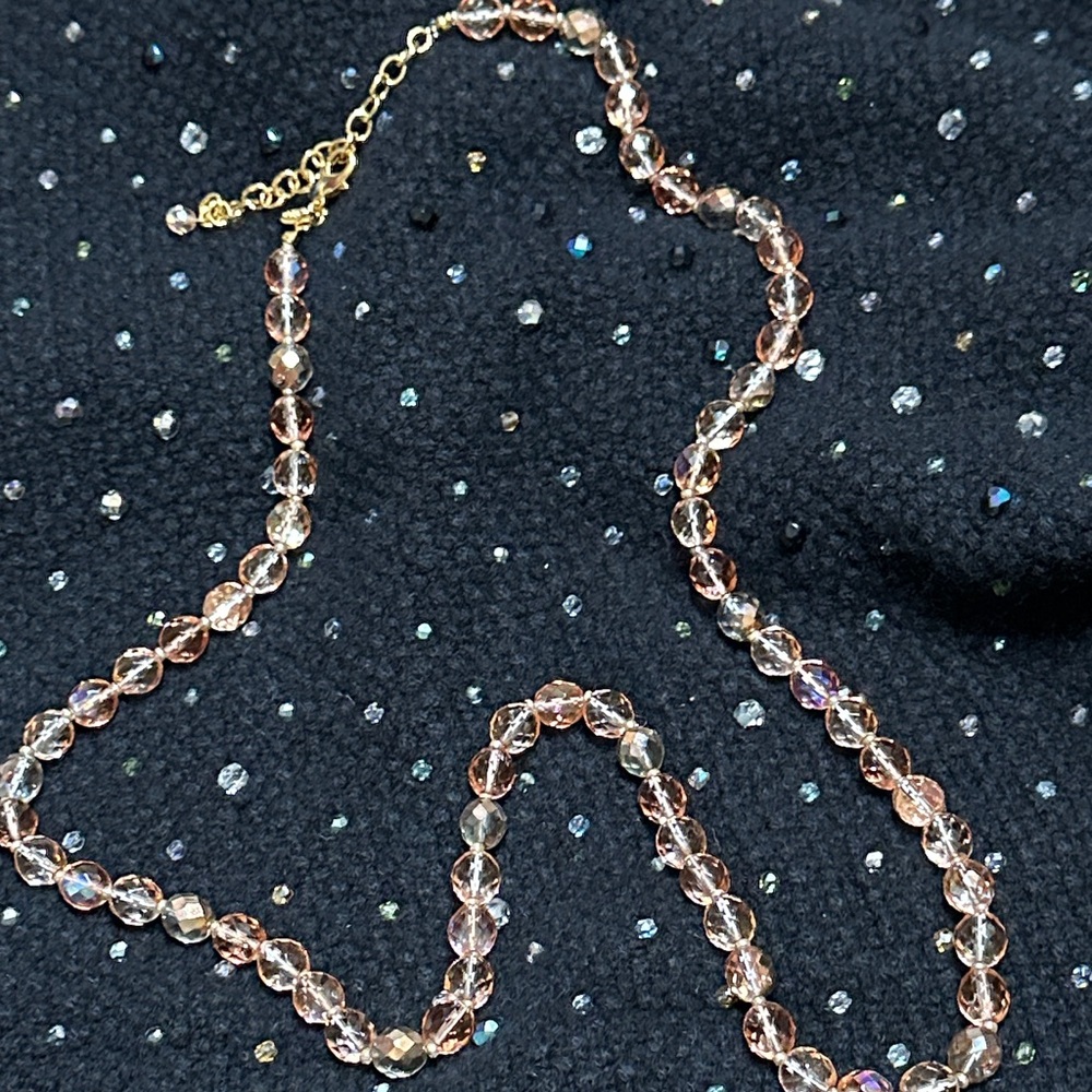Joan Rivers faceted Crystal Beaded Necklace 30” w/3” extender